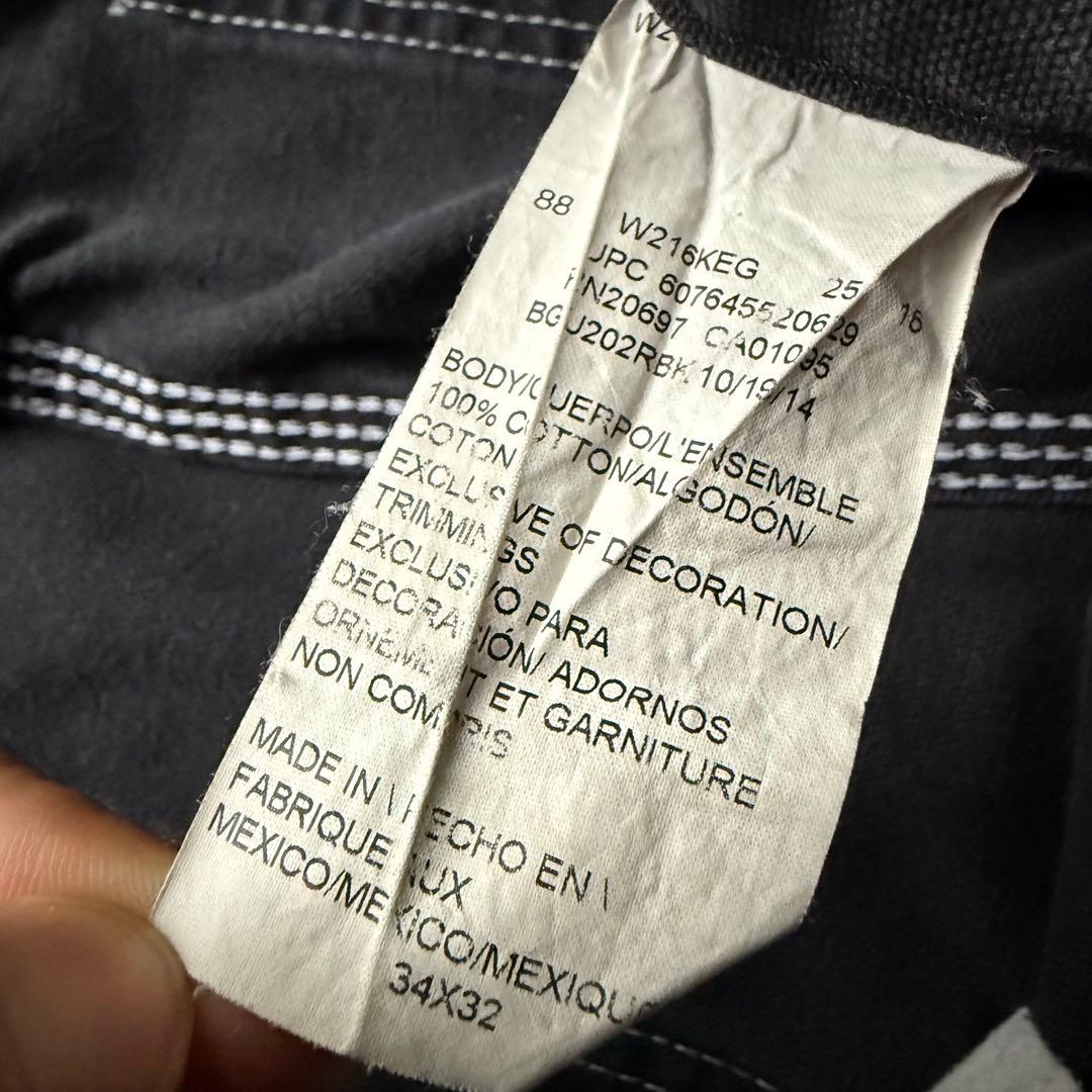 ディッキーズ ペンキ ペインターパンツ フェードブラック ダック地 グランジ