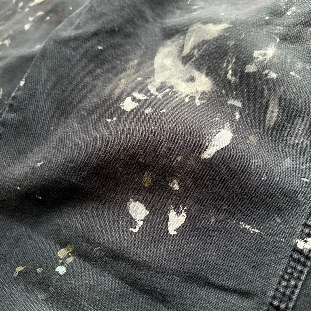 ディッキーズ ペンキ ペインターパンツ フェードブラック ダック地 グランジ