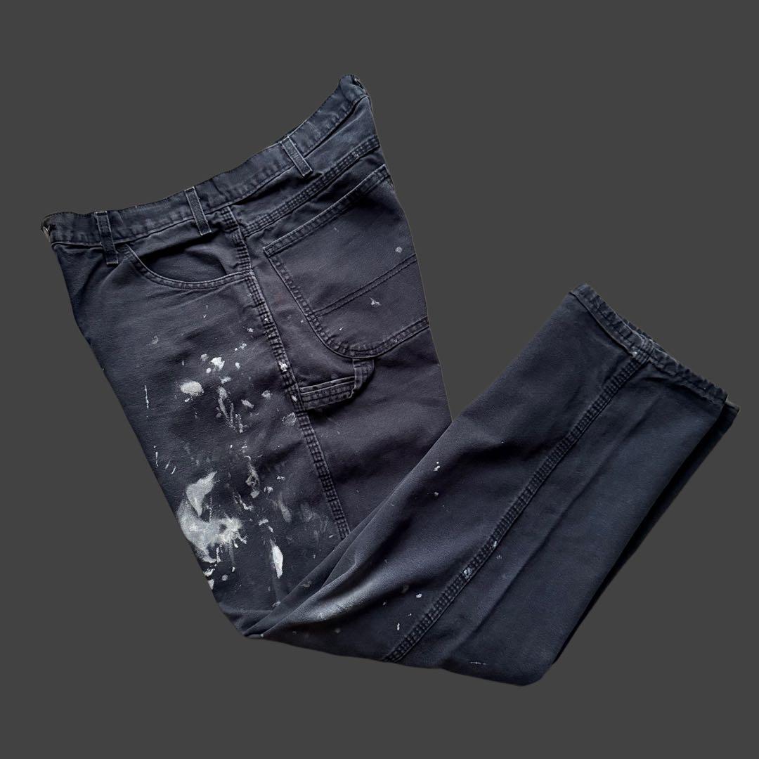 ディッキーズ ペンキ ペインターパンツ フェードブラック ダック地 グランジ