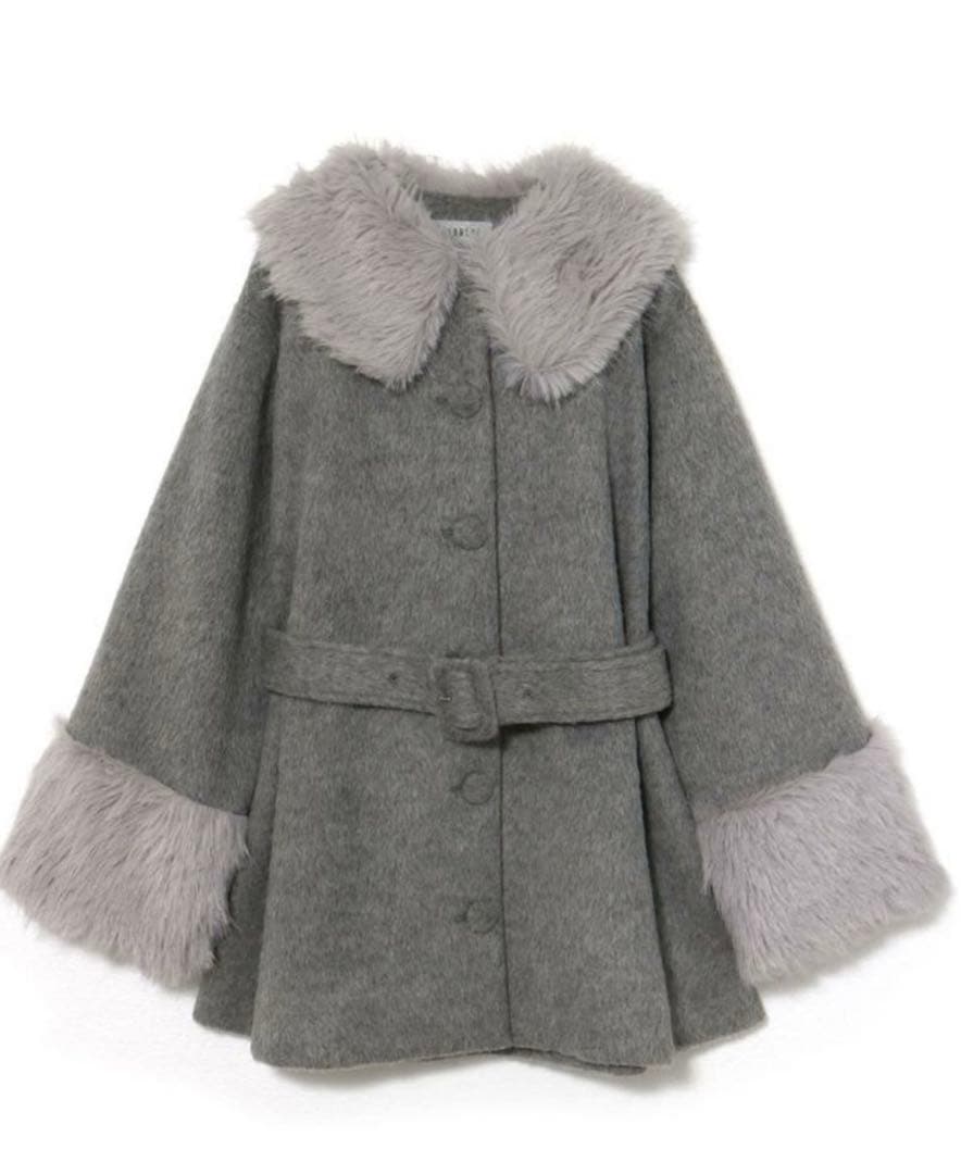 bubblesファーカラーメルトンコート