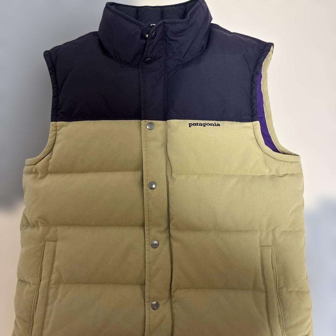 patagonia ダウンベスト M ネイビー/ベージュ