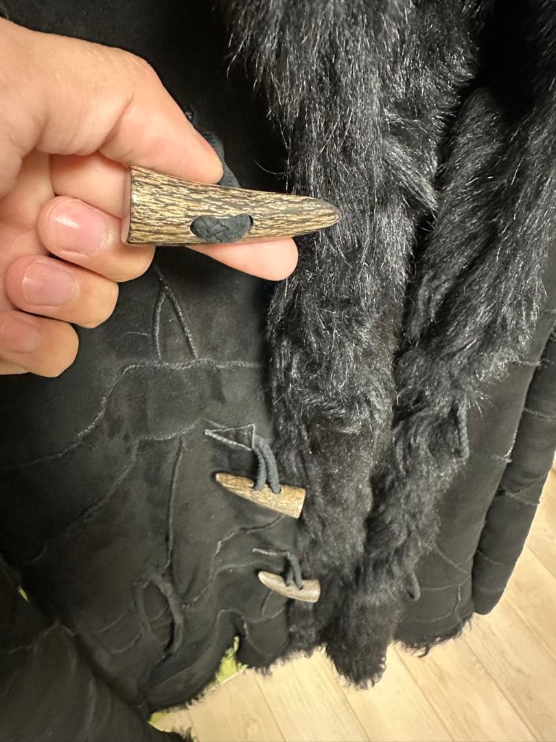 ムートンレザー ダッフルコート  FLASH