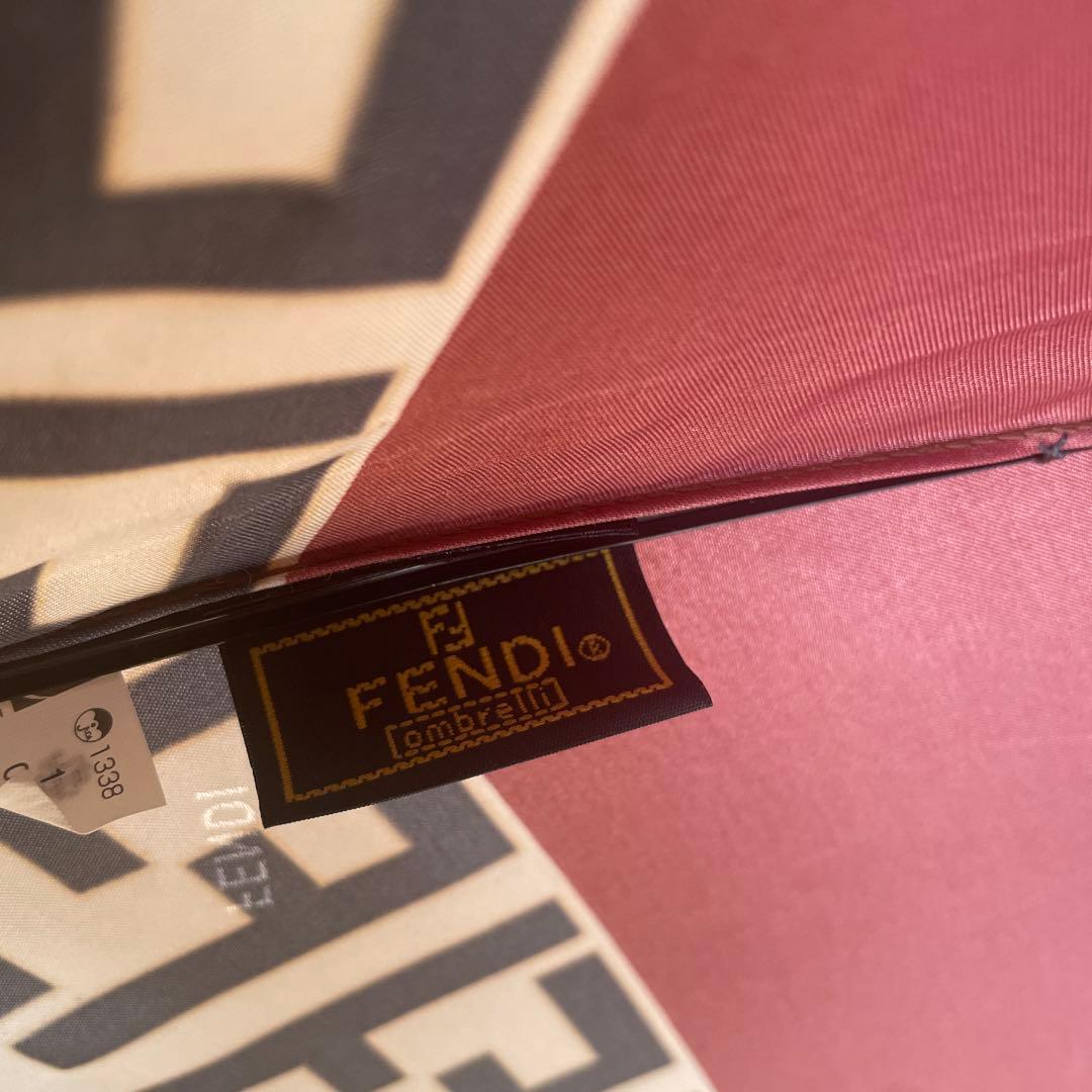 フェンディ 長傘 ズッカ柄 FF 雨傘 ボルドー　レッド 赤