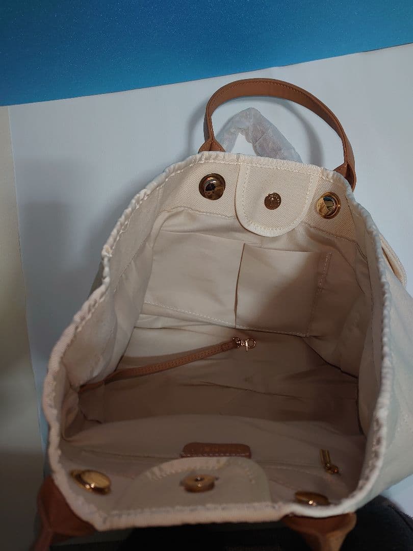 CHANEL 　ノベルティ　パール装飾 トートバッグ　アイボリー系