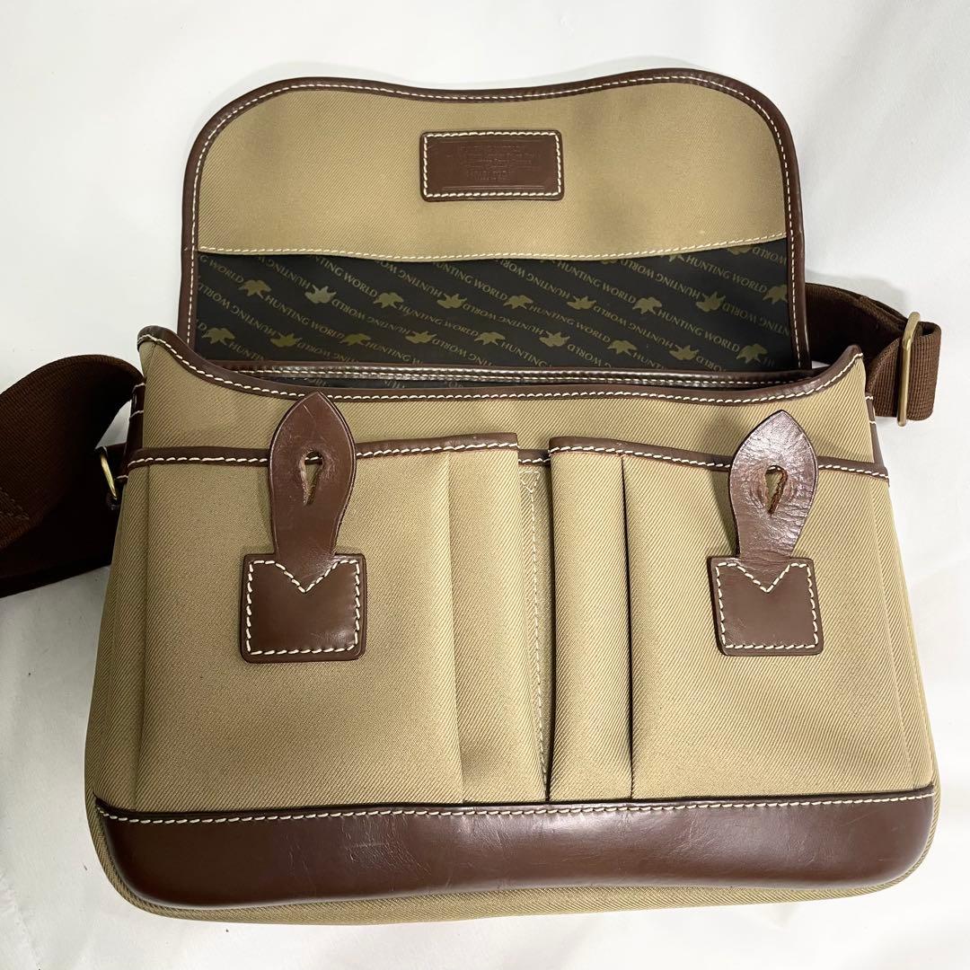 ハンティングワールド サファリトゥデイ メッセンジャーバッグ 大容量 多機能 茶