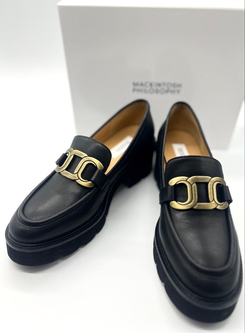 美品☆MACKINTOSH PHILOSOPHY ☆厚底ローファー☆ブラック☆