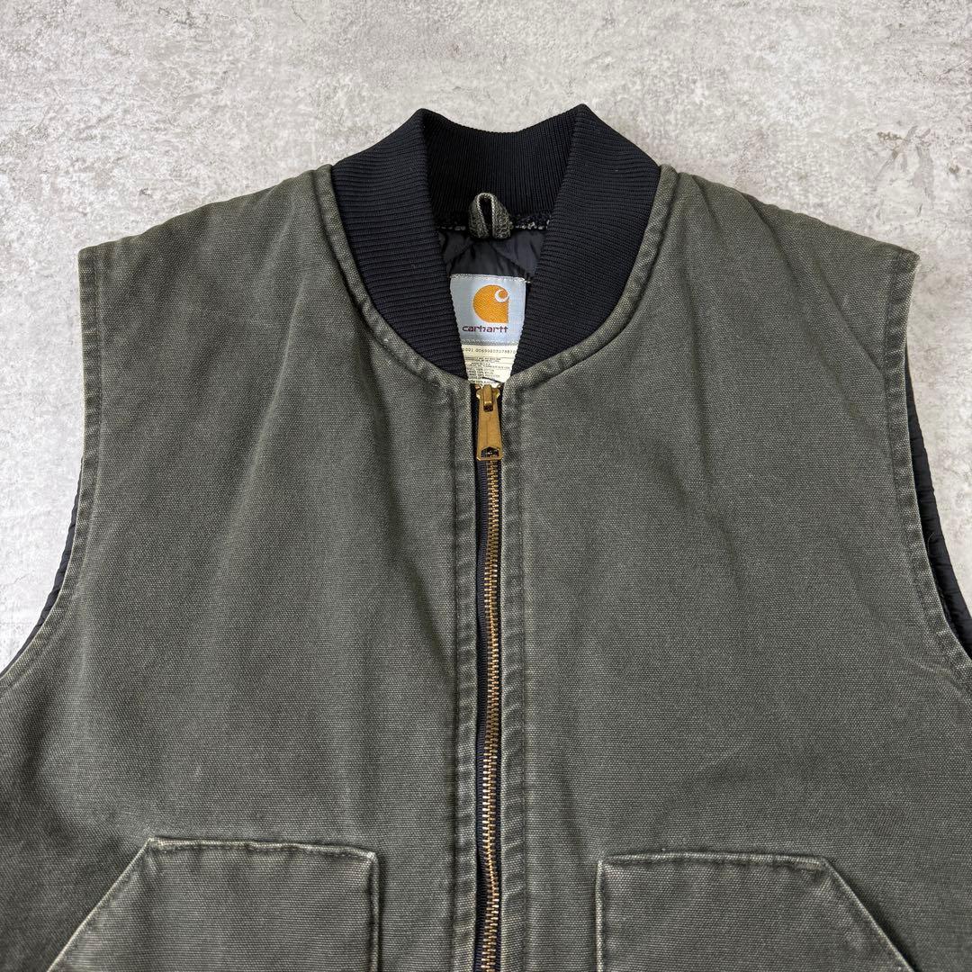 アルフ０８０６様 カーハート【L】 00s USA製 ダックベスト モスグリーン