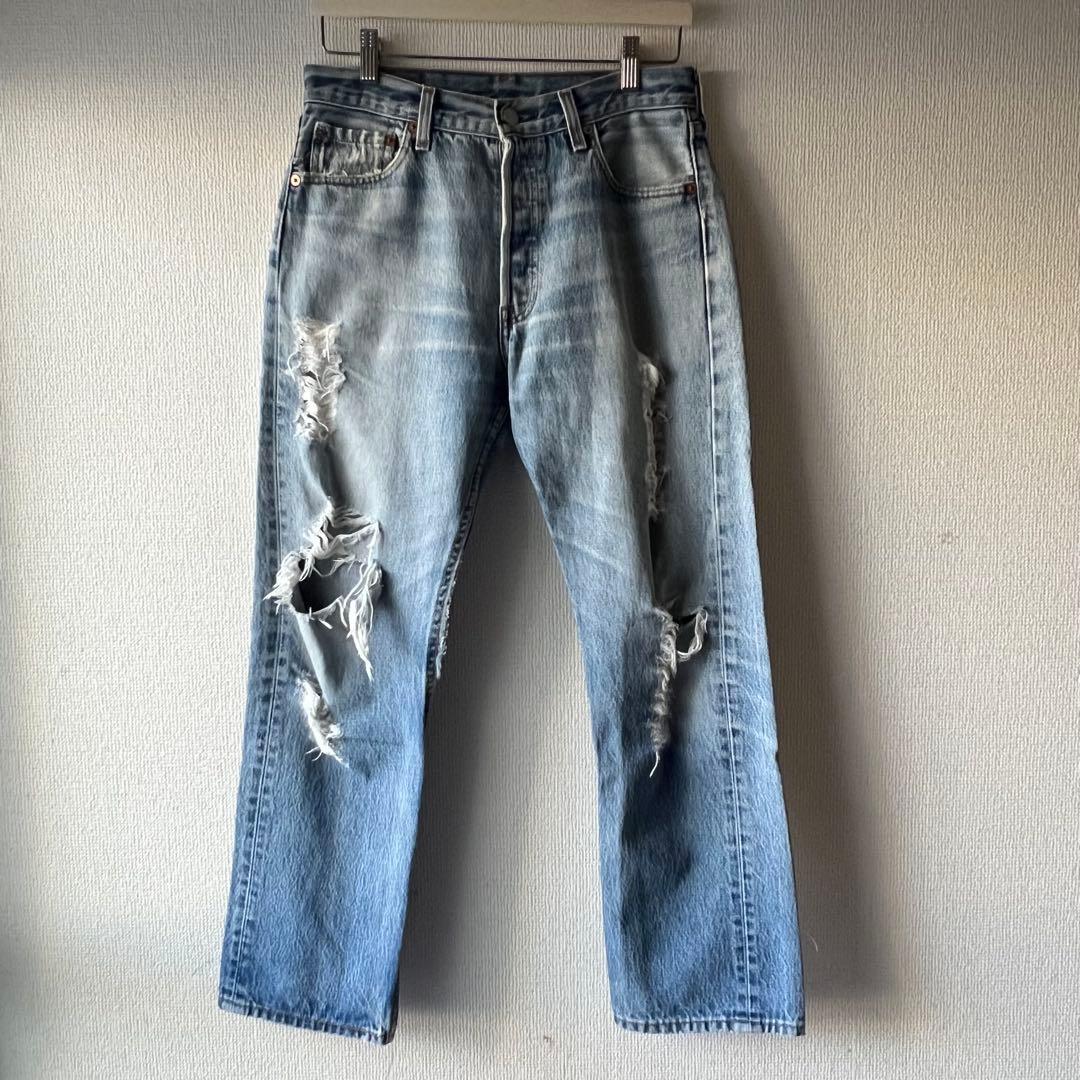 90s USA製 Levi’s 501 ゴールデンサイズ ダメージ　グランジ