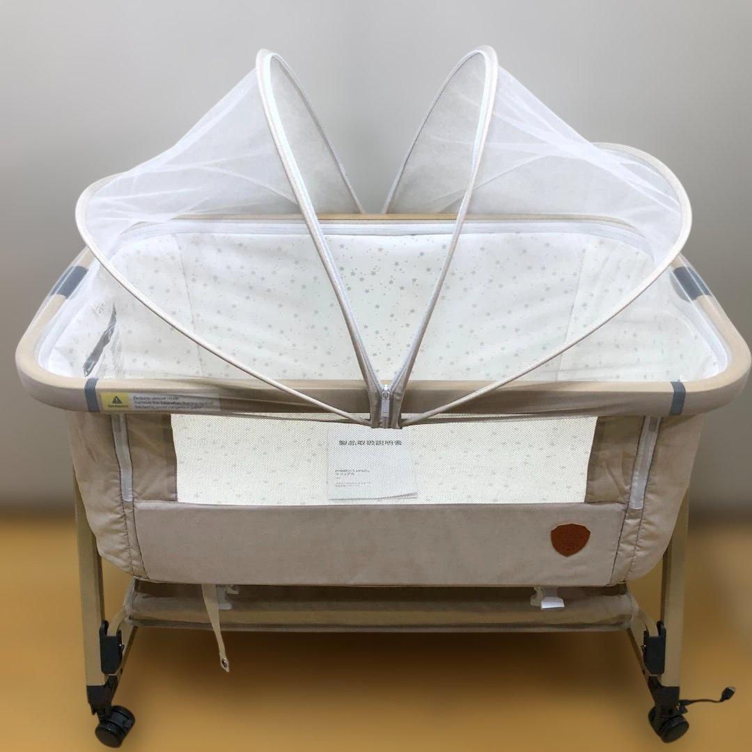 HZDMJ ベビーベッド ベビーサイドベッド キャスター付 112956-2