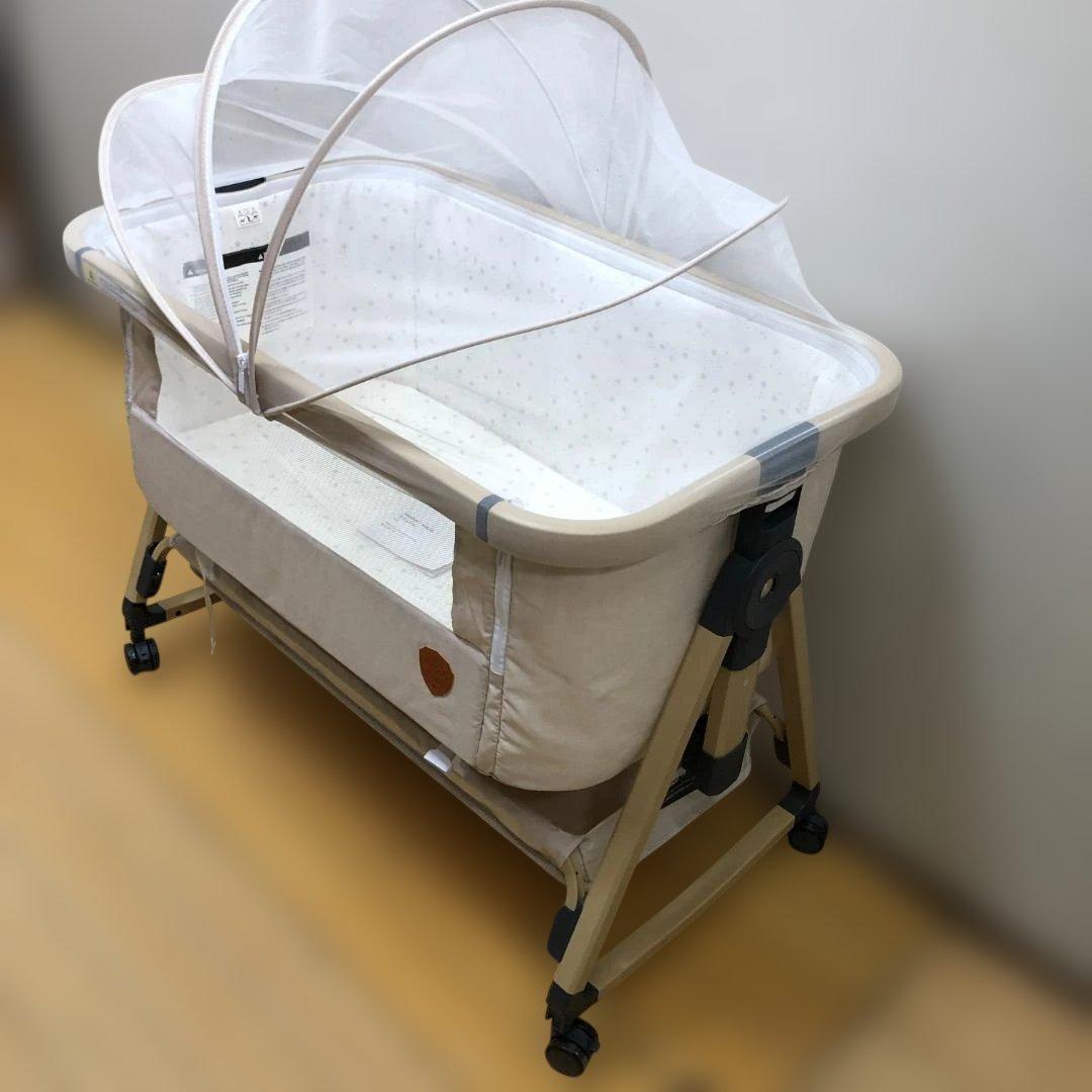 HZDMJ ベビーベッド ベビーサイドベッド キャスター付 112956-2