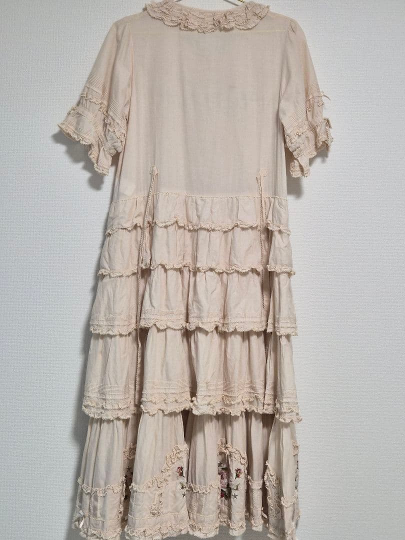 PINK HOUSE Berry Rose刺繍入りパッチワーク風ワンピース