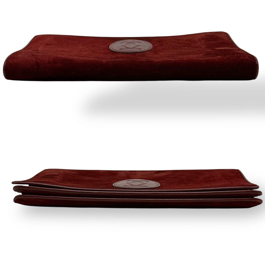 美品 カルティエ クラッチバッグ マストライン スエード 高級感 赤