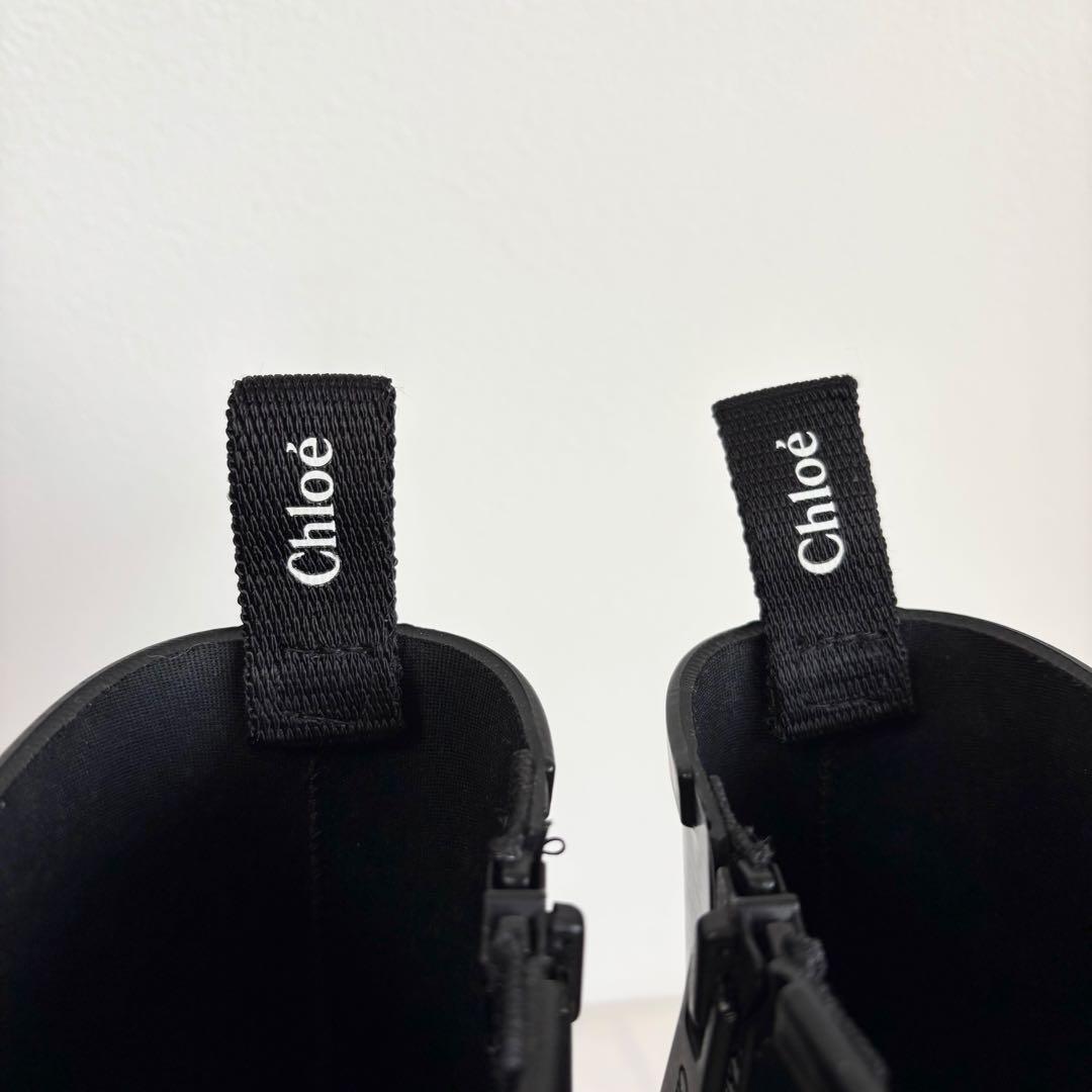 極美品 クロエ 35 BETTY ベティ レインブーツ 防水 長靴 ブラック