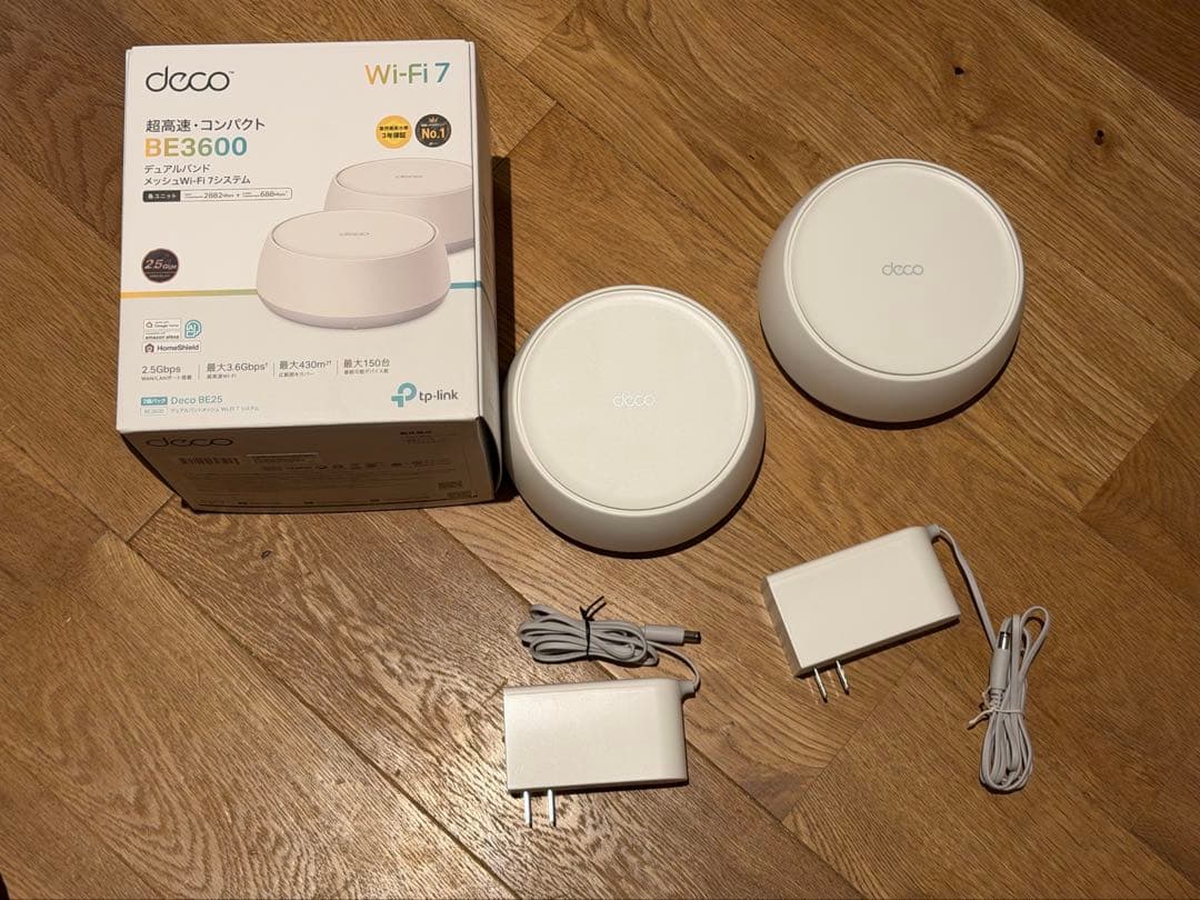 【美品】Deco BE25 2P BE3600 Wi-Fi 7システム 2パック