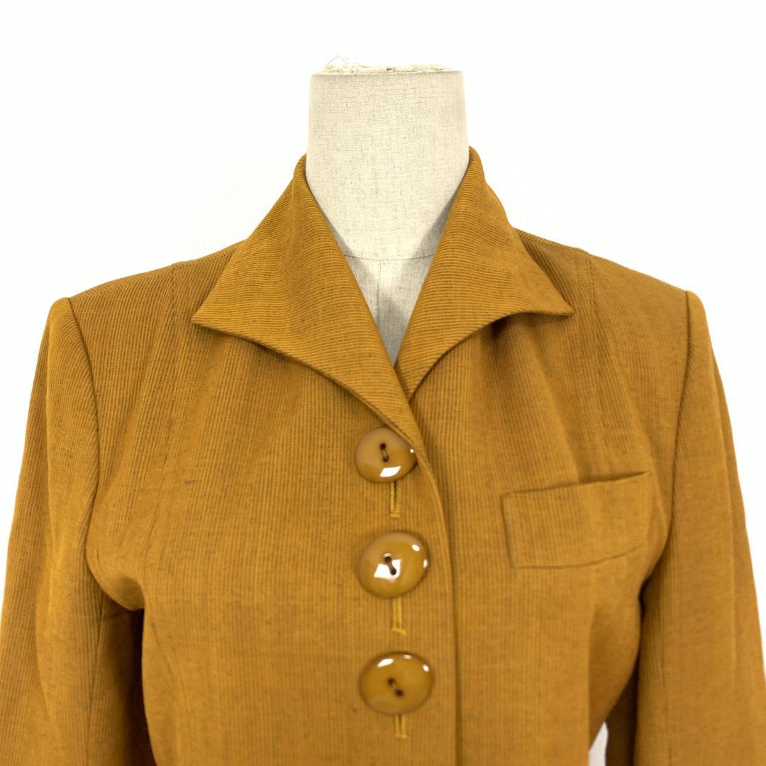 LA9342 ミスディオール テーラードジャケット イエローブラウン ウール M