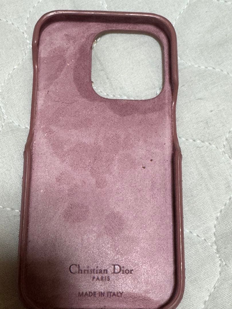 正規Christian Dior ピンク　ラムスキンiPhoneケース
