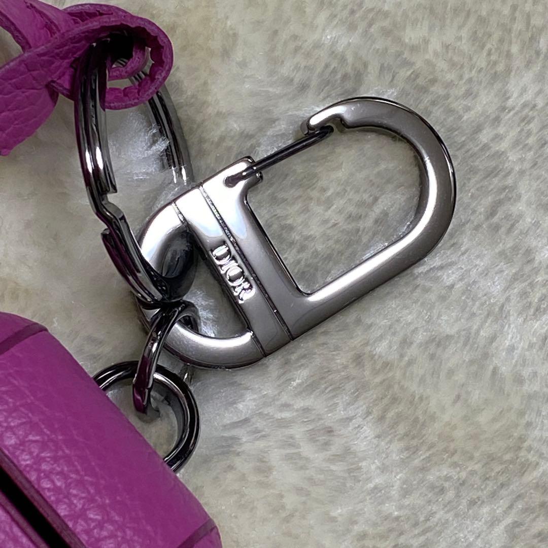 新品保管品✨CDディオールAirPodsケース　ピンクレザー　ロゴ　箱&袋付き