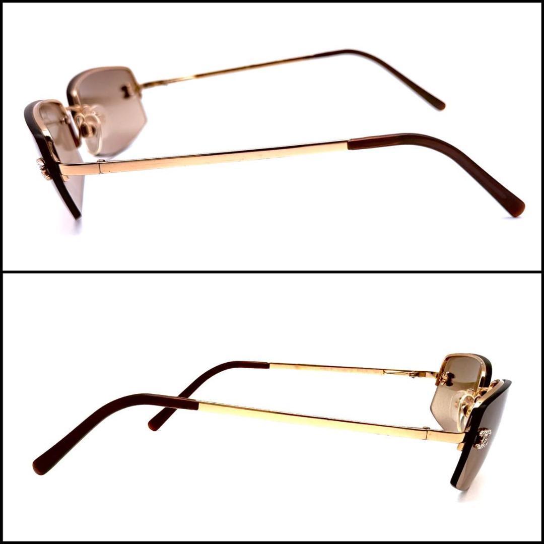 【美品】CHANEL シャネル　リムレス　ココマーク　サングラス　ラインストーン