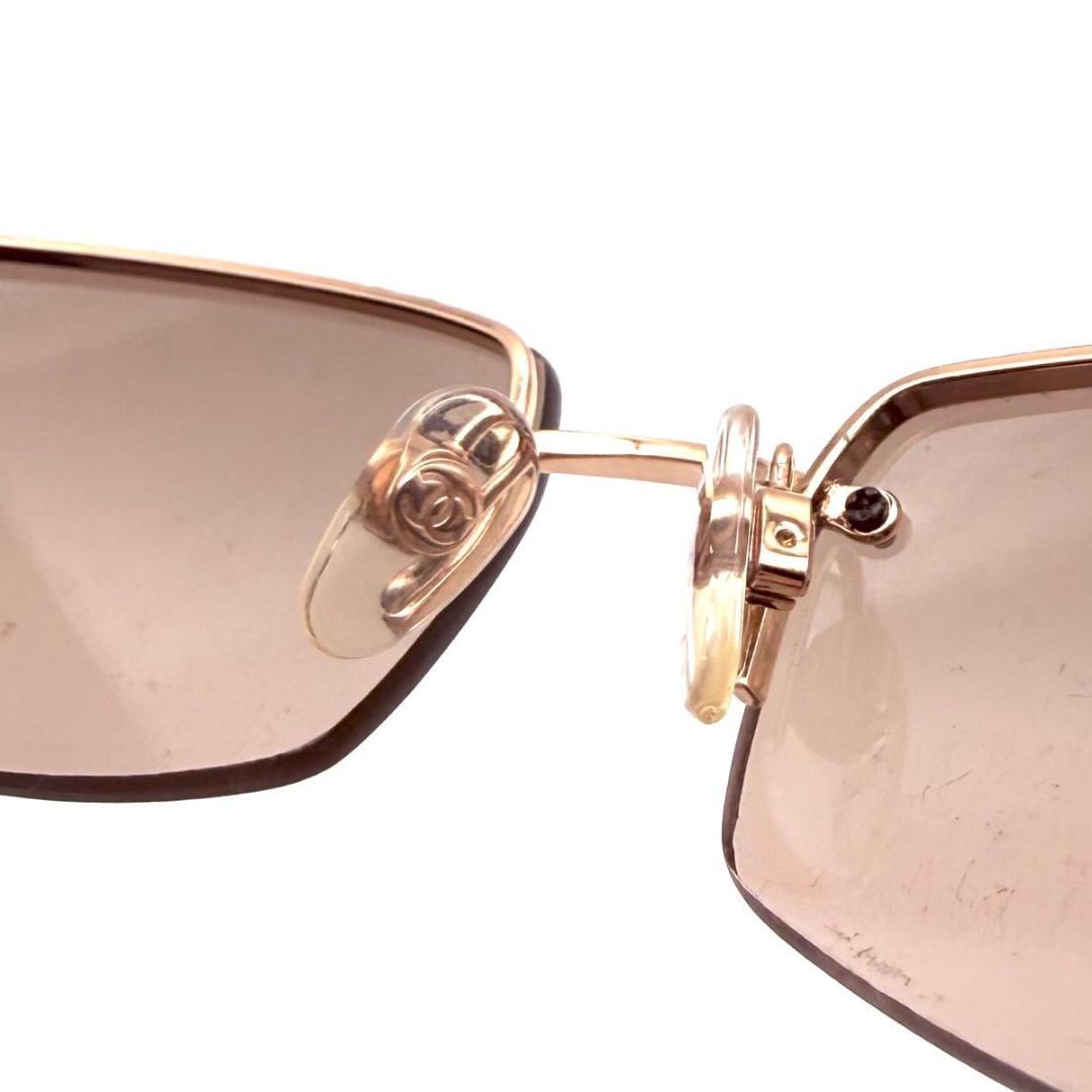 【美品】CHANEL シャネル　リムレス　ココマーク　サングラス　ラインストーン