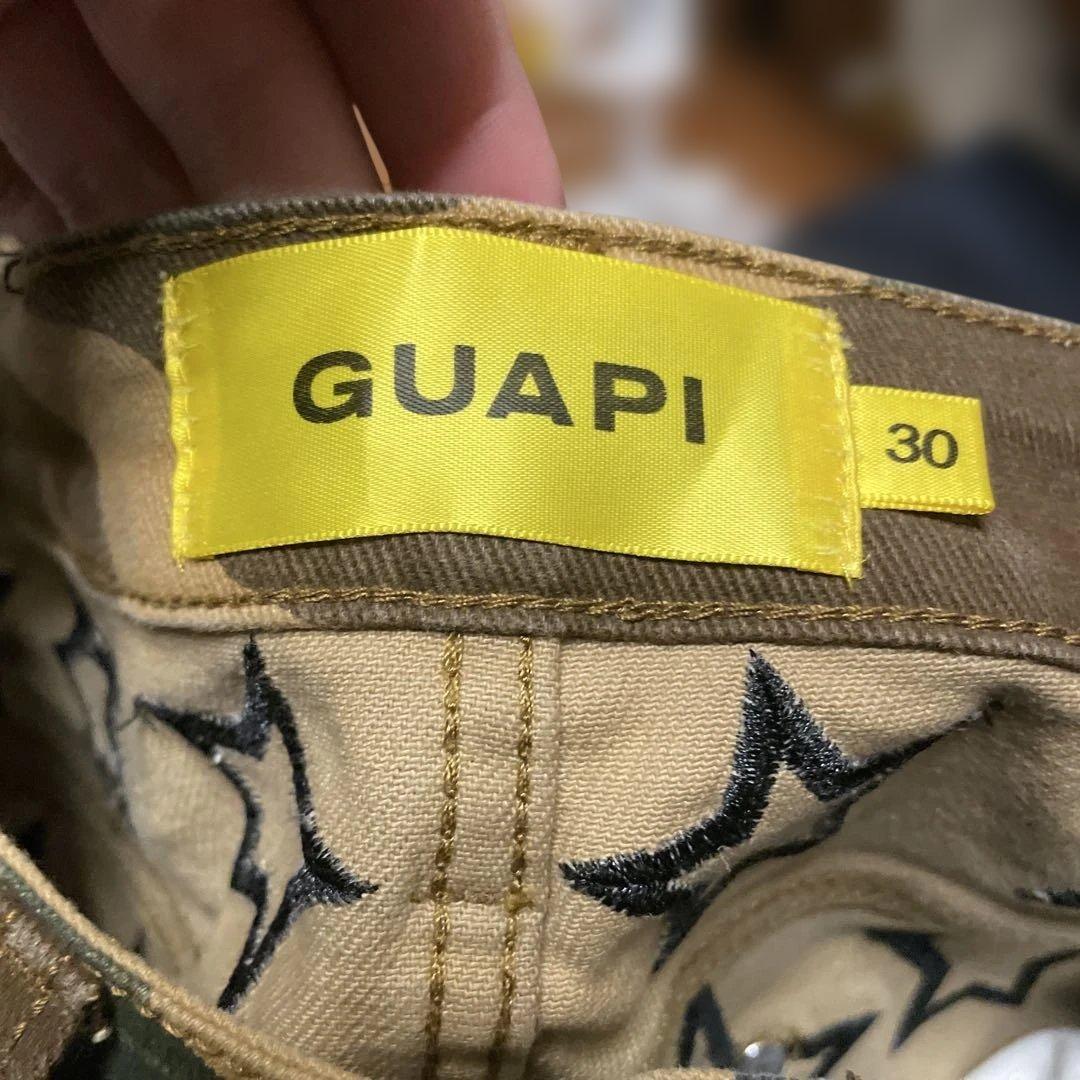 り*。様 GUAPI 迷彩柄ブーツカットデニム 30