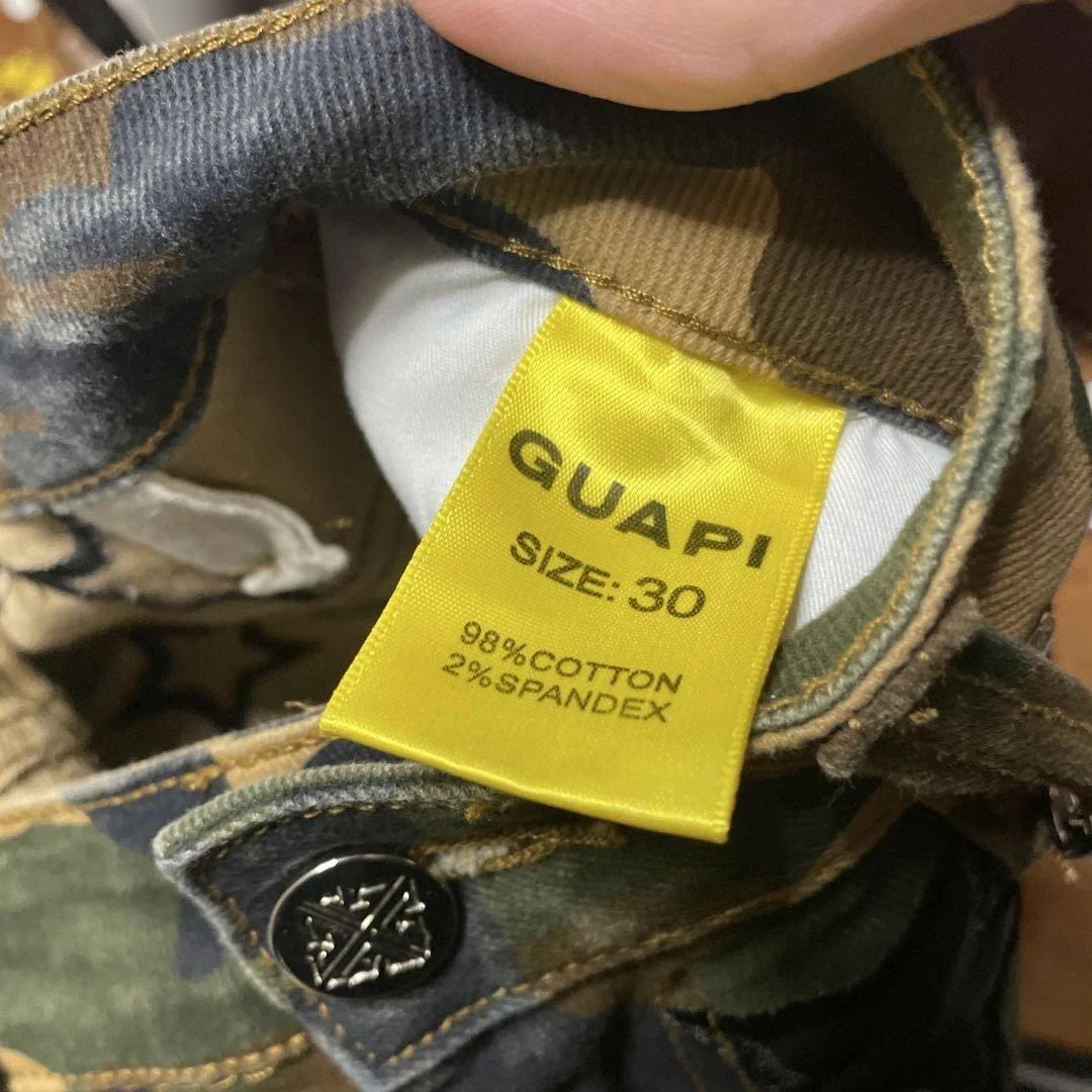 り*。様 GUAPI 迷彩柄ブーツカットデニム 30