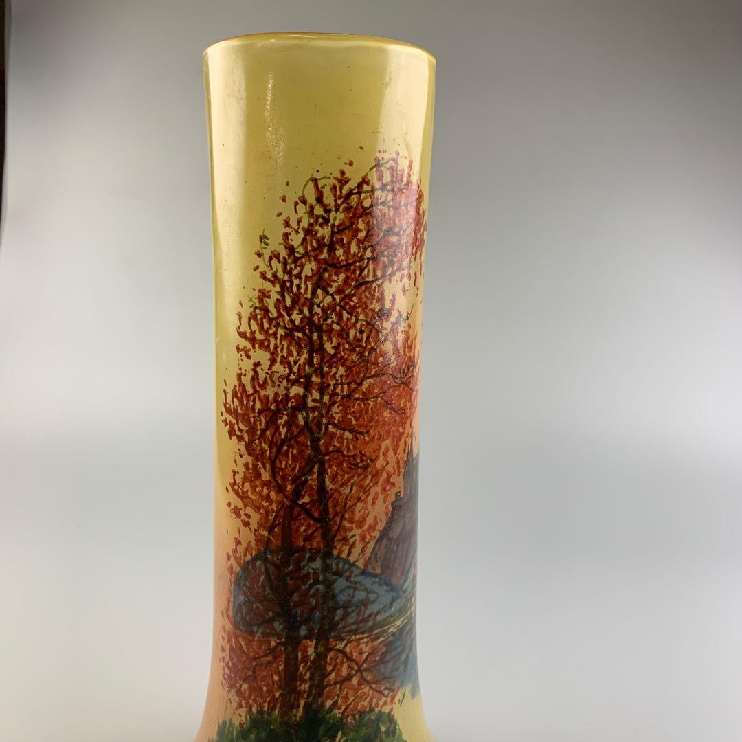 ガラス 花瓶 花器 在銘 硝子アンティーク 飾壺 西洋美術 ガラス工芸