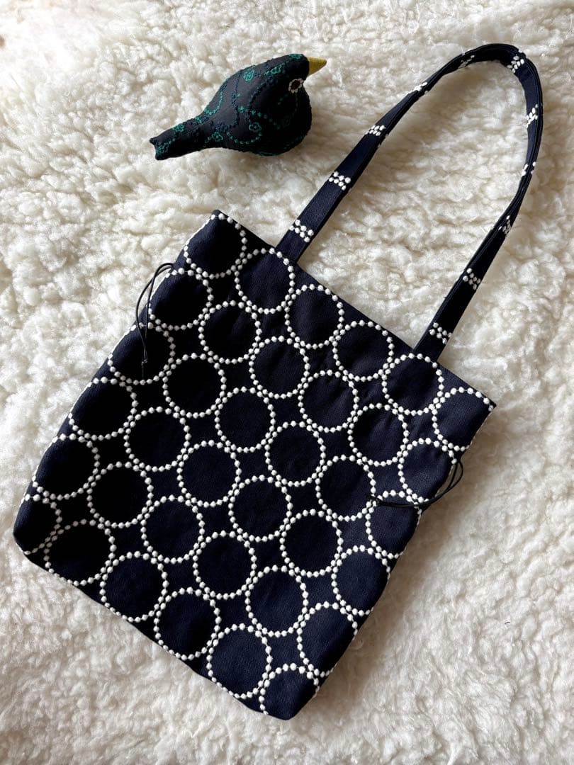 ミナペルホネン生地使用 ✳︎ tambourine 巾着バッグA