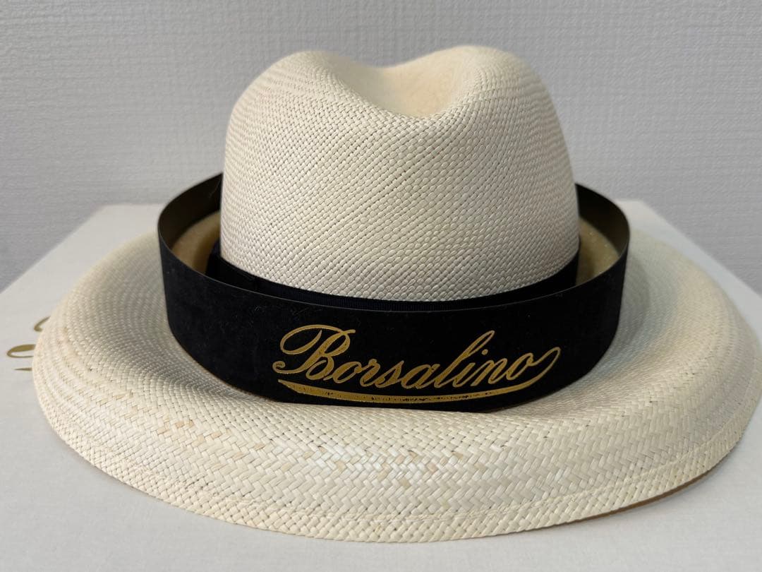新品「Borsalino」のパナマハット　レディース箱付き