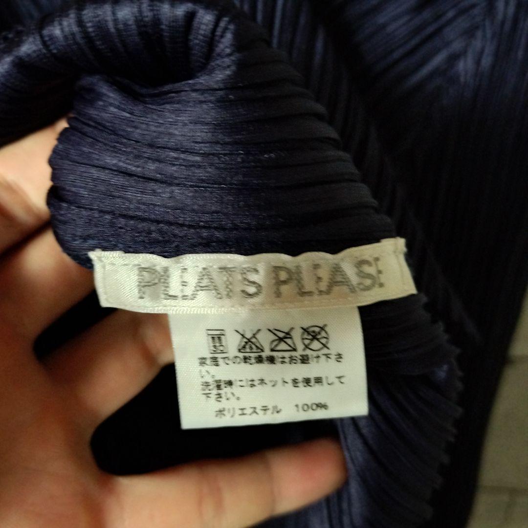 プリーツプリーズ イッセイミヤケ 長袖カットソー スリット 光沢 プルオーバー