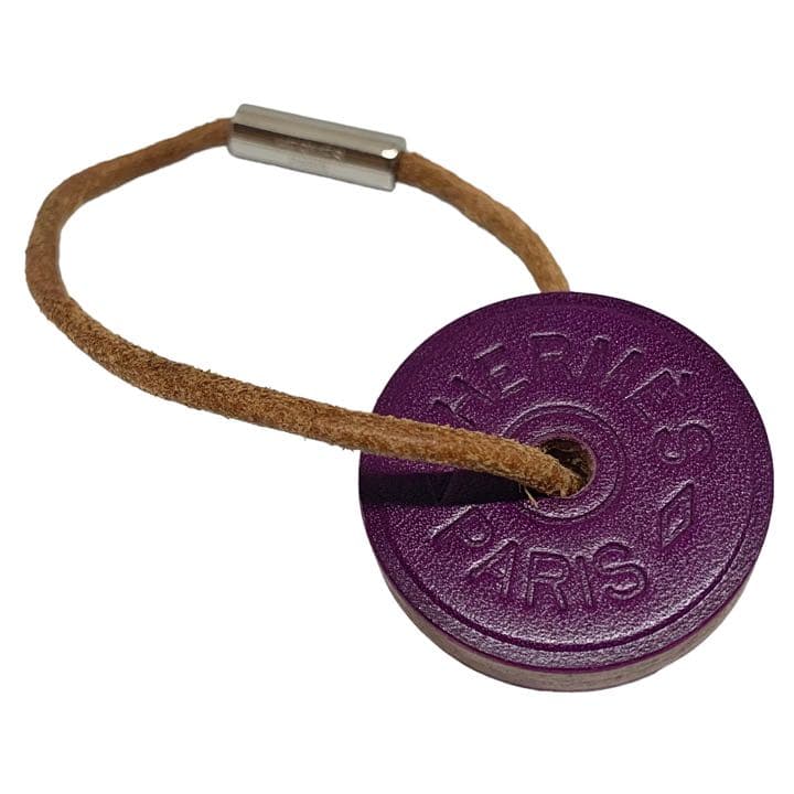 正規品 HERMES エルメス セリエ チャーム キーホルダー パープル