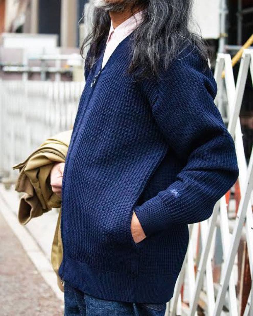 ナナミカ　5G ZIP CARDIGAN Dark Navy Mサイズ
