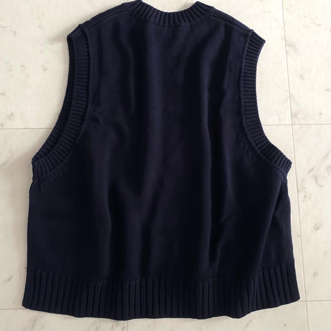 極美品 ナゴンスタンス nagonstans コットンニットカレッジベスト M