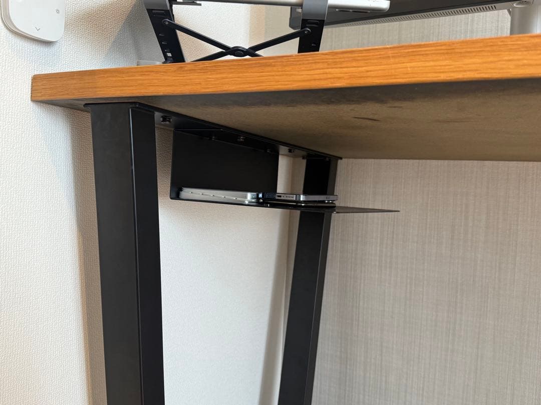 [値下げ]KANADEMONO黒デスク 引き出し付き 幅125cm