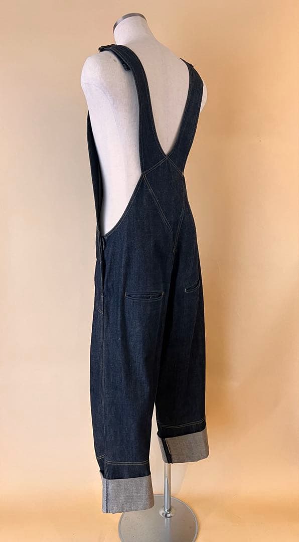 1回着用美品:NEMETHネメス:比翼デニムオーバーオール サイズL 国産デニム