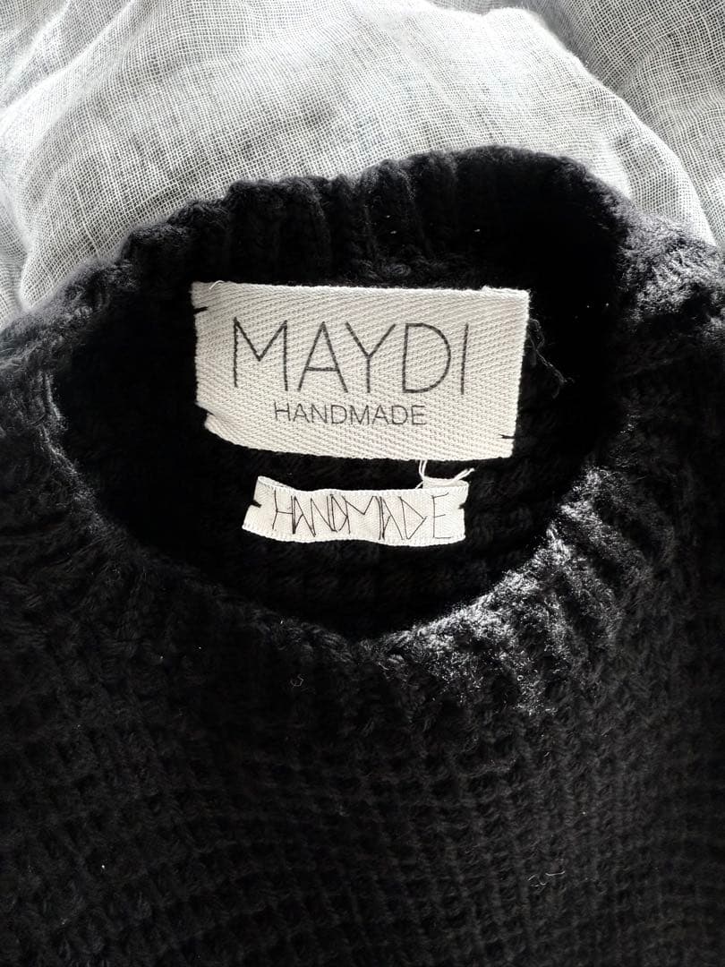 MAYDI ハンドメイド ブラックニットベスト