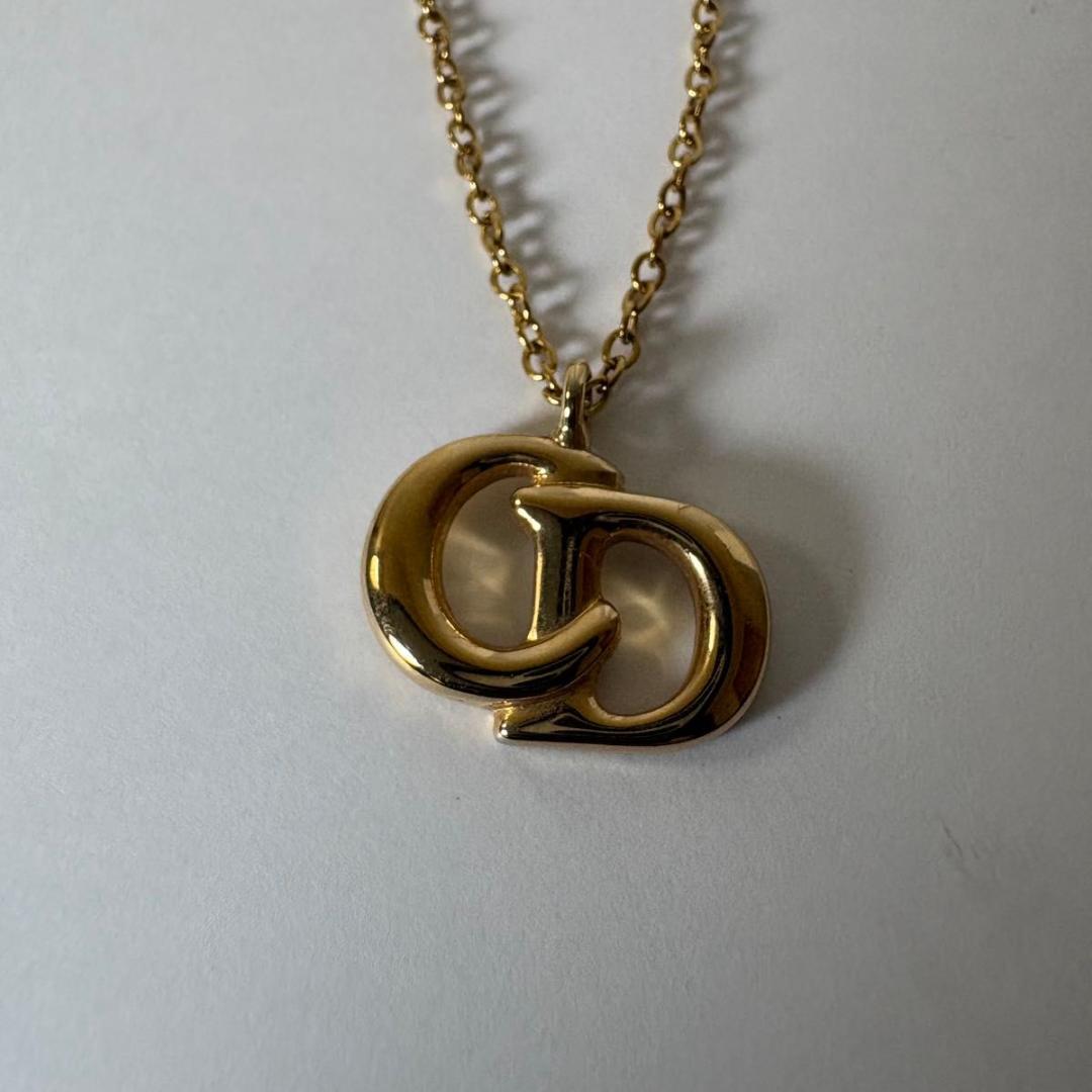 【美品】ディオール　ネックレス　CDロゴ　ロゴ刻印　ゴールド金具　ヴィンテージ