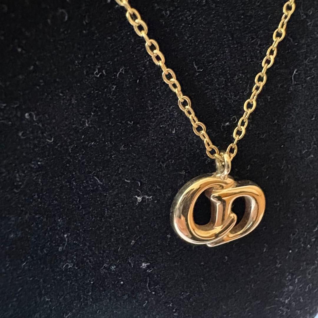 【美品】ディオール　ネックレス　CDロゴ　ロゴ刻印　ゴールド金具　ヴィンテージ