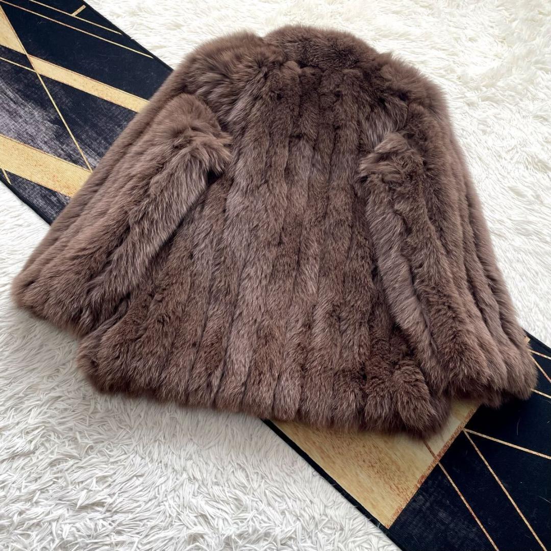 肉厚◎/総丈76 染め/カラー フォックス ファーコート リアルファー 毛皮 L