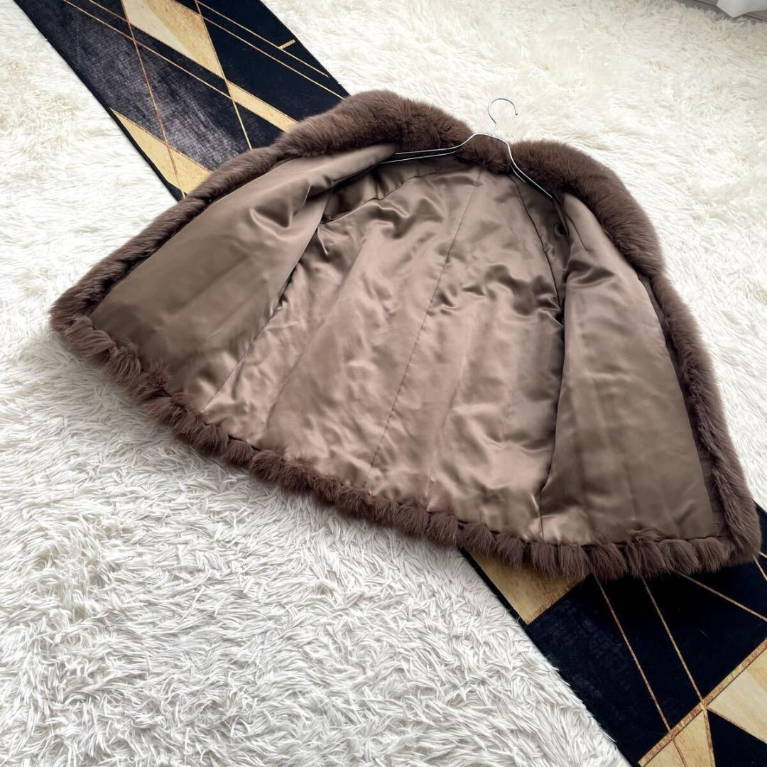 肉厚◎/総丈76 染め/カラー フォックス ファーコート リアルファー 毛皮 L