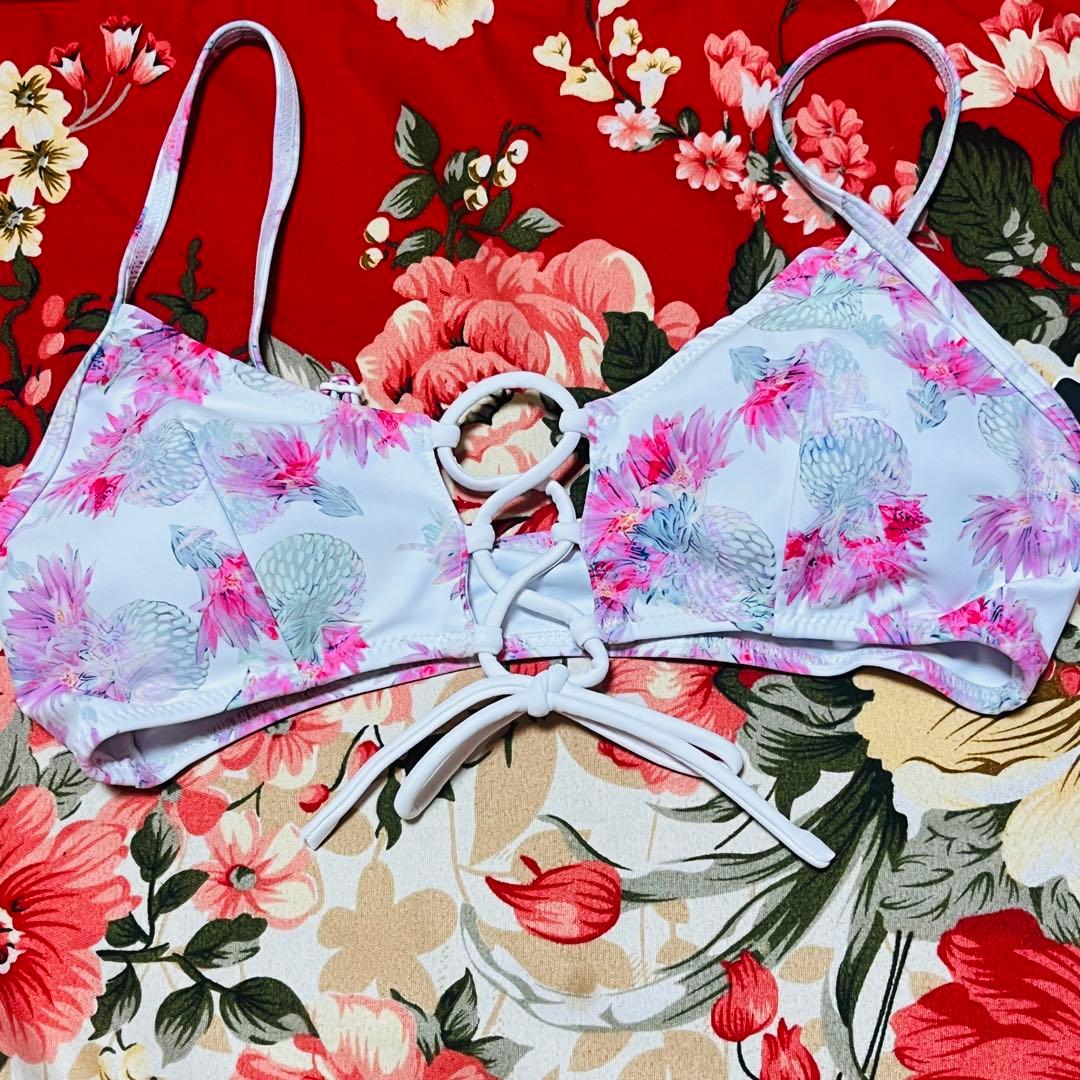 ★Ravijour★フラワーレースアップビキニ★水着★セットアップS★PINK