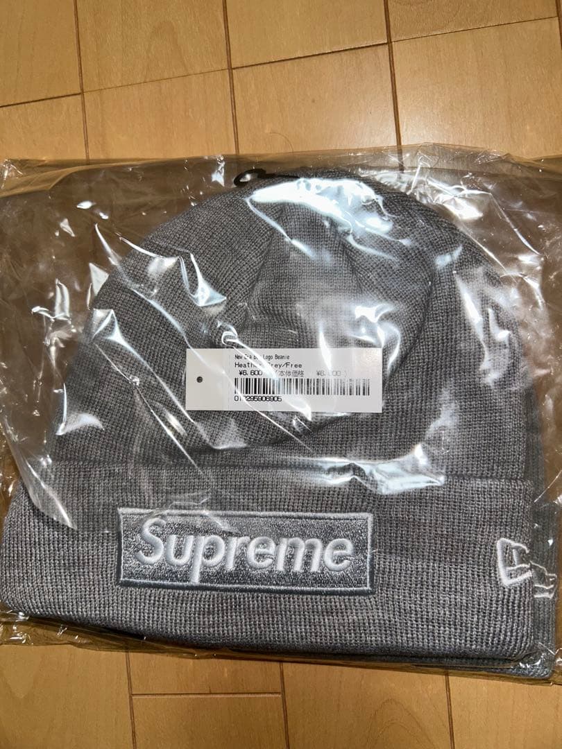帽子 Supreme box logo beanie grey 24fw