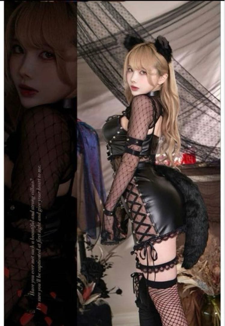 malymoon レディブラックレザーウルフヴィラン マリームーン