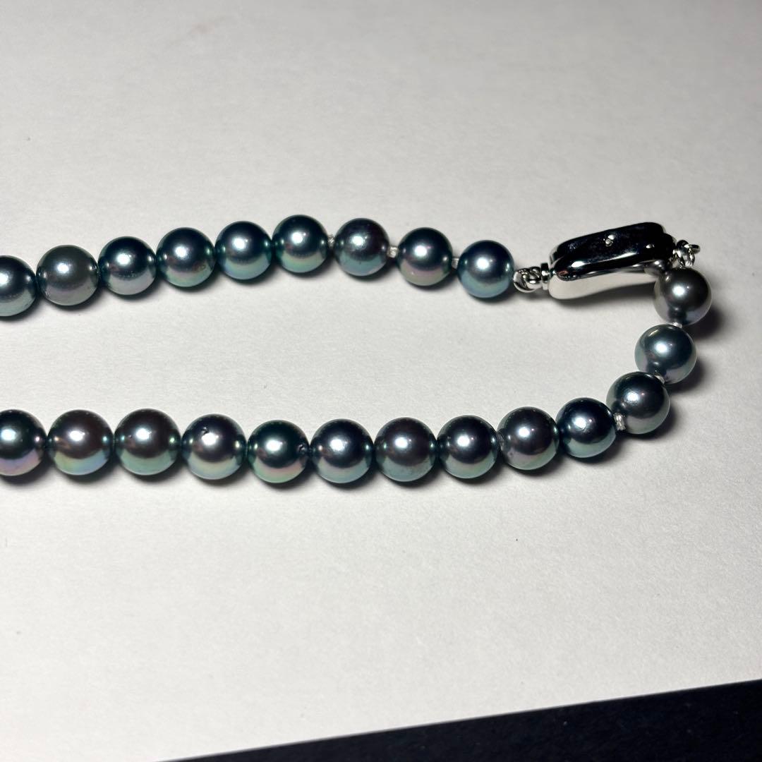 あこや真珠　パールネックレス　6.0-6.5mm 本真珠　ブルー系
