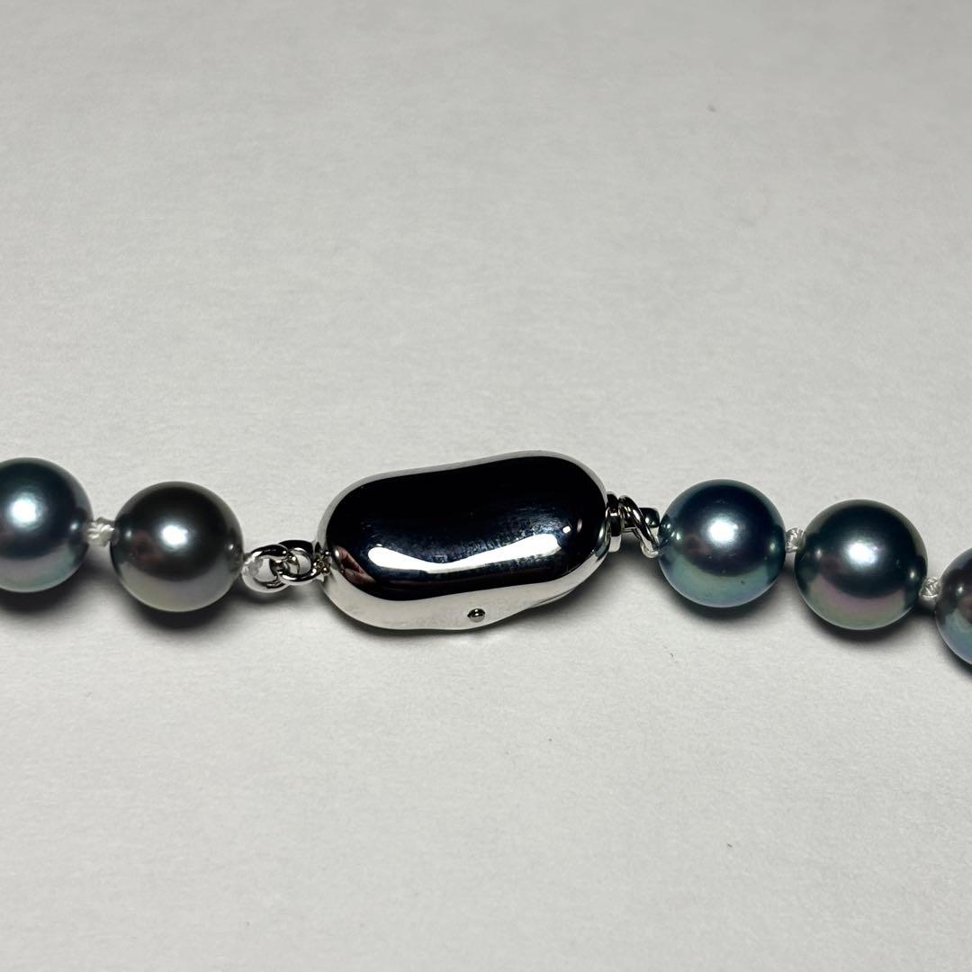 あこや真珠　パールネックレス　6.0-6.5mm 本真珠　ブルー系