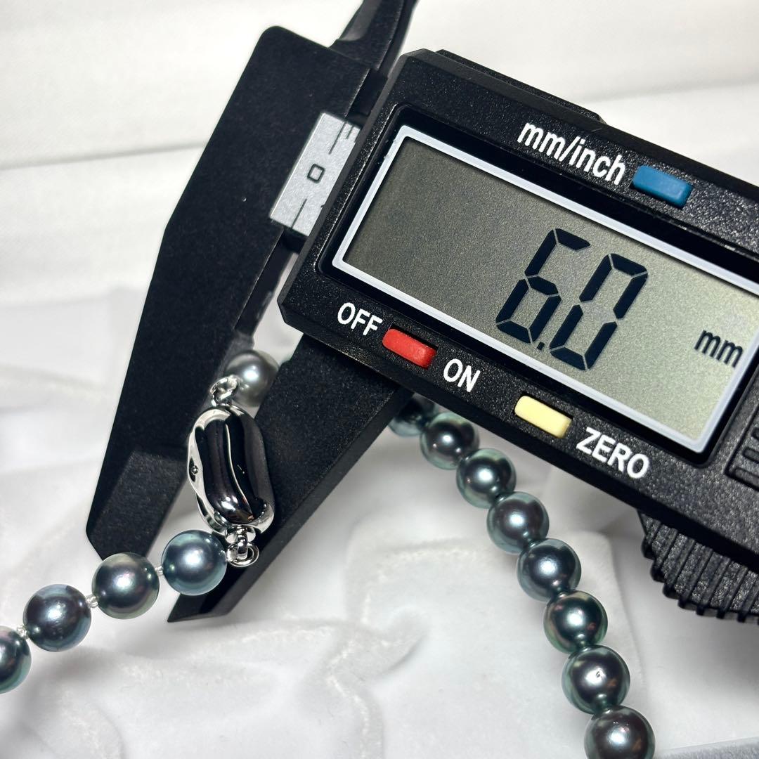 あこや真珠　パールネックレス　6.0-6.5mm 本真珠　ブルー系