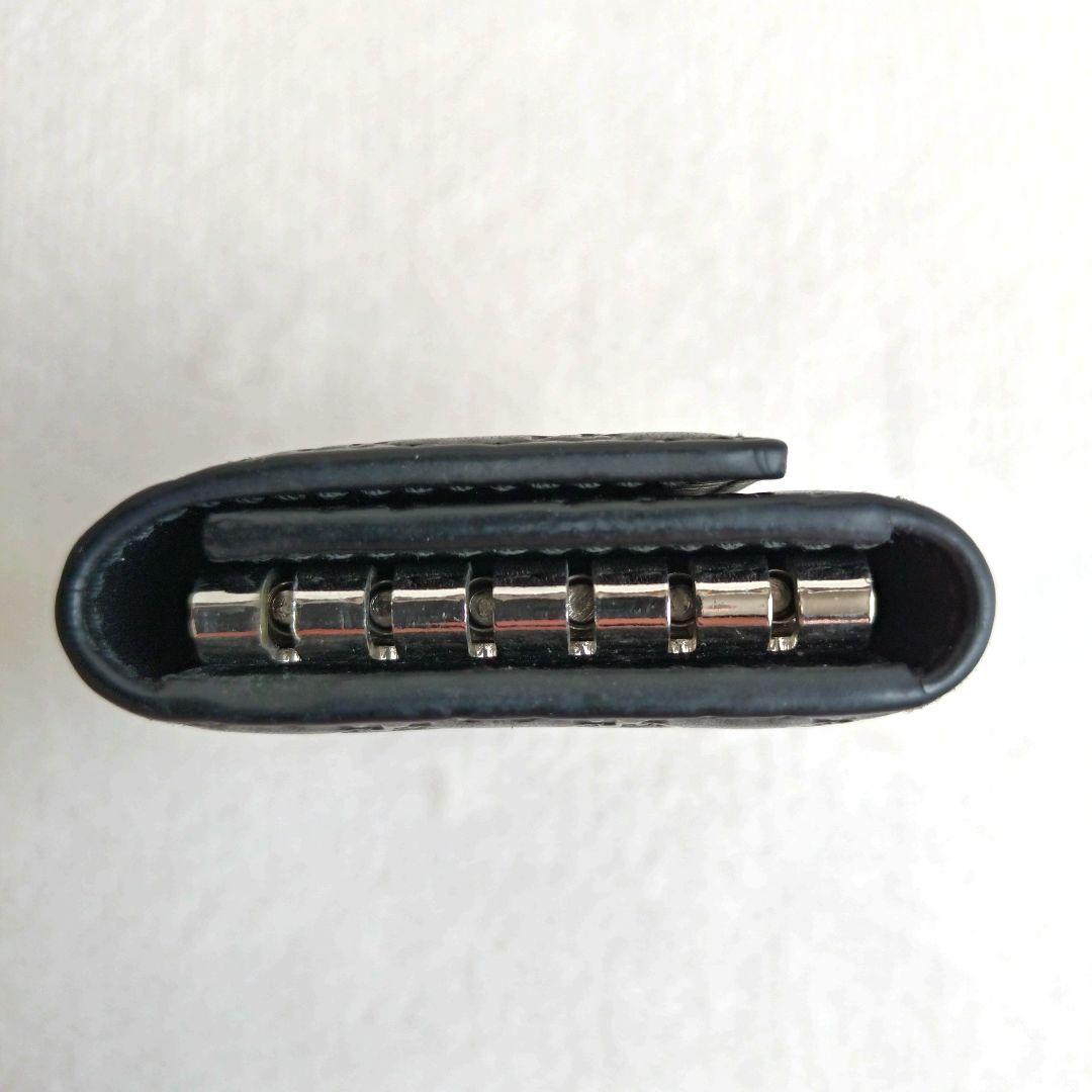 美品 GUCCI キーケース 6連 マイクロシマ レザーブラック