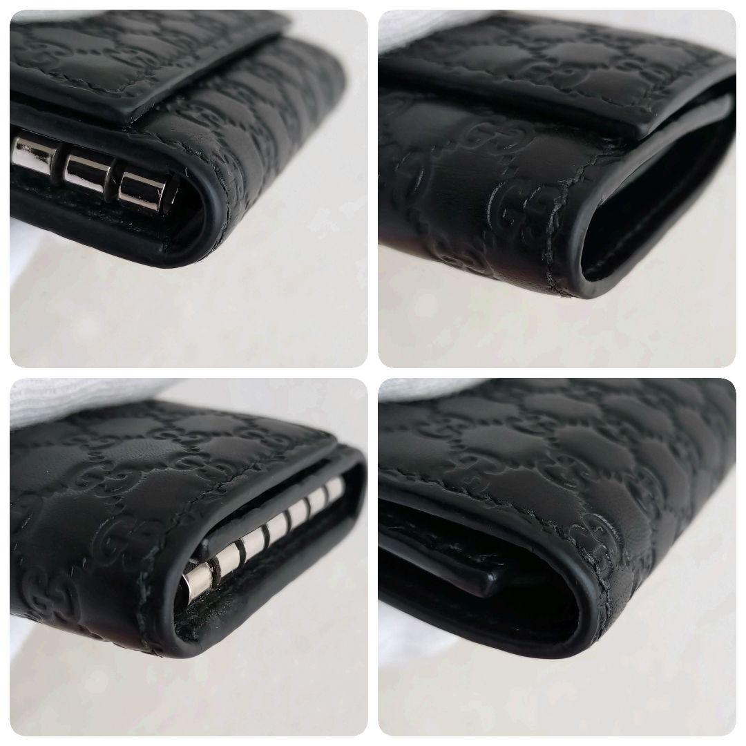 美品 GUCCI キーケース 6連 マイクロシマ レザーブラック