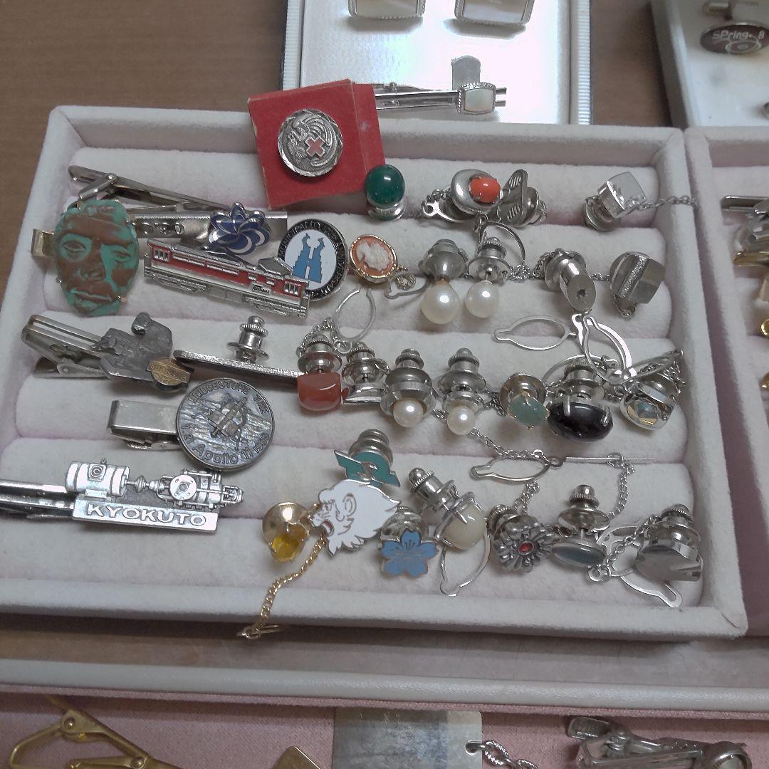 まとめ売り 大量ネクタイピン&ピンブローチ&カフス146点セット ブランドあり