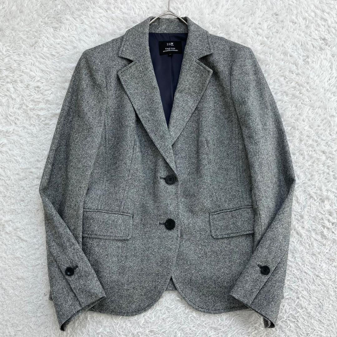 極美品✨23区 セットアップ スカート 大きいサイズ 44 3L シルク グレー