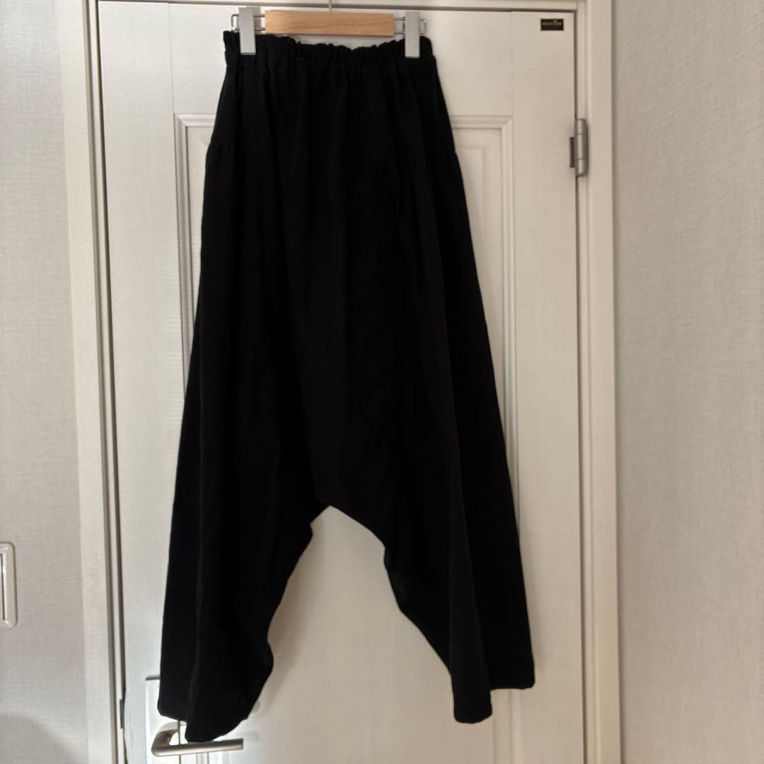 黒 サルエルパンツ ゴムウエスト
